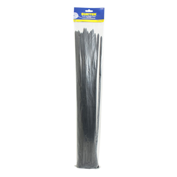 Cinchos plásticos 203 x 3.6 mm, tensión 18 kg de 50 piezas, color negro Surtek