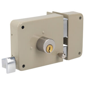 Cerradura clásica para puerta de aluminio función doble, blanco, llave estándar Lock
