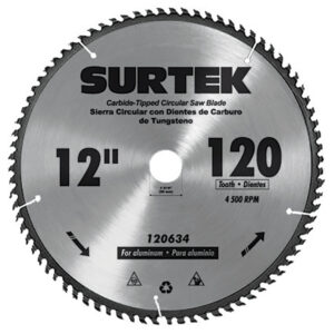 Disco para sierra circular para corte aluminio 120 dientes, 12" Surtek