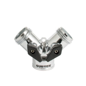 Adaptador para manguera de riego en "Y" cromado 11 x 7 cm Surtek