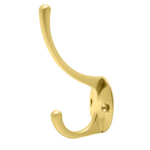 Gancho perchero sombrero y abrigo, latón brillante Lock