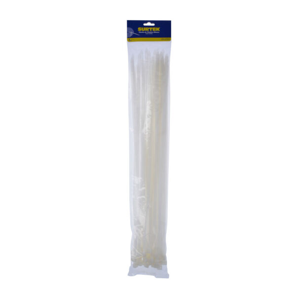 Cinchos plásticos 550 x 8.8 mm, tensión 70 kg de 50 piezas, color blanco Surtek