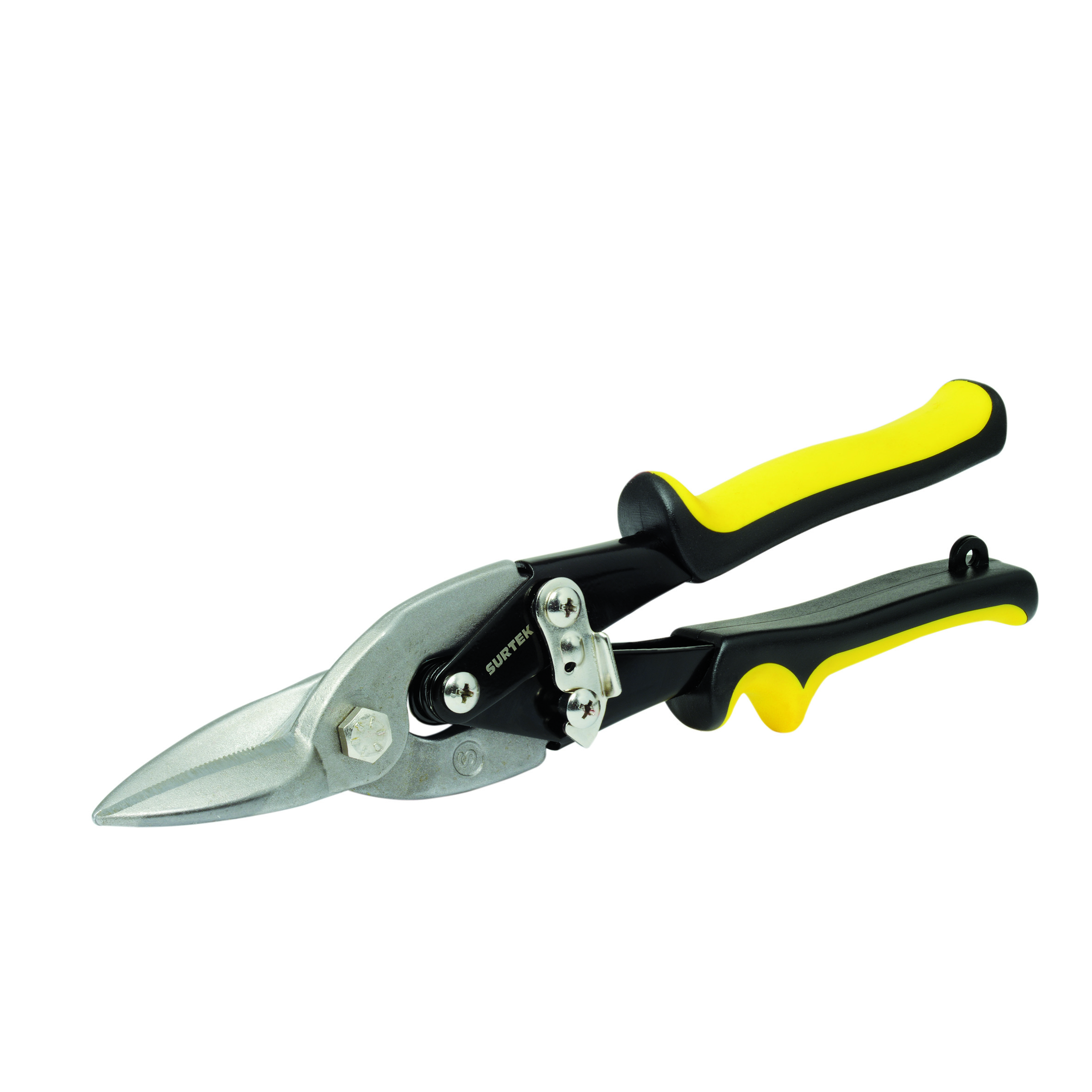 Tijera para hojalatero tipo aviación recta con mango plastisol , 10" Surtek