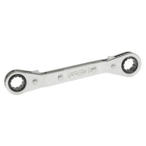 Llave de estrías pulido espejo acodada de matraca en pulgadas, 12 puntas, 3/4" x 7/8" Urrea