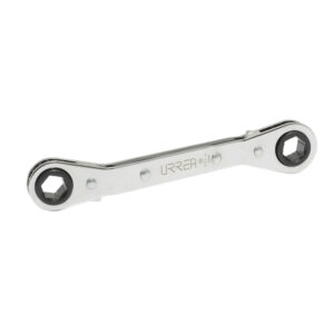 Llave de estrías pulido espejo acodada de matraca métrica, 12 puntas, 15 x 17 mm Urrea