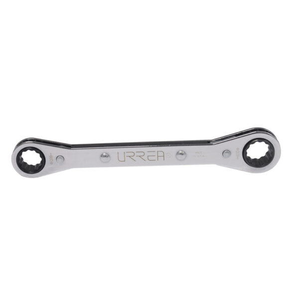 Llave de estrías pulido espejo plana de matraca en pulgadas, 12 puntas, 3/4" x 9/16" Urrea