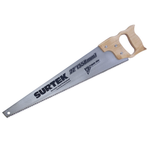 Serrucho triple filo con mango de madera de 22" Surtek
