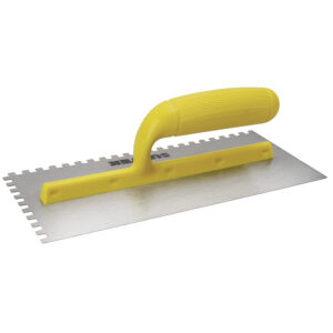 Llana dentada cuadrada de acero al alto carbón con mango de plástico 11" x 5" Surtek
