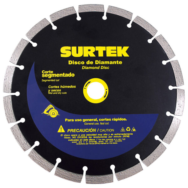 Disco de diamante segmentado, 7" Surtek