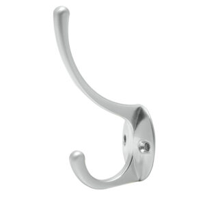Gancho perchero doble, latón brillante Lock