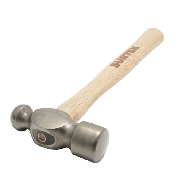 Martillo de bola pulido con mango de madera de encino de 13", 12 oz Surtek