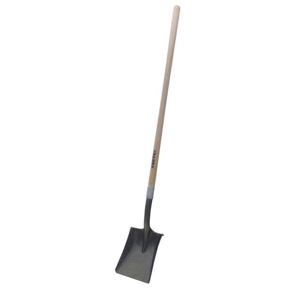 Pala con mango largo de madera con anillo crimpado, cuadrada Surtek