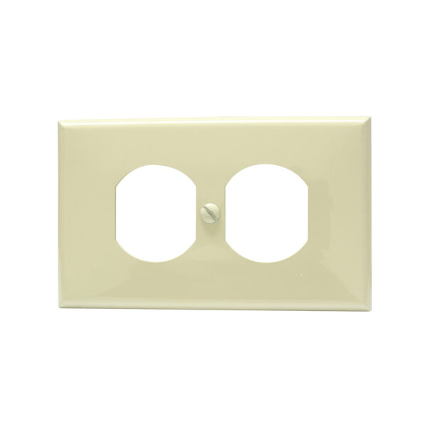 Placa doble plástica , línea estándar, color marfil Surtek