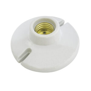 Portalámpara redonda de porcelana para techo 4", color blanco Surtek