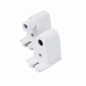 Portalámpara compacta Slim Line con terminales de presión, 2 piezas, color blanco Surtek