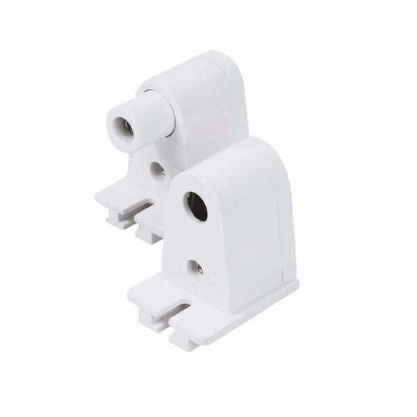Portalámpara compacta Slim Line con terminales de presión, 2 piezas, color blanco Surtek