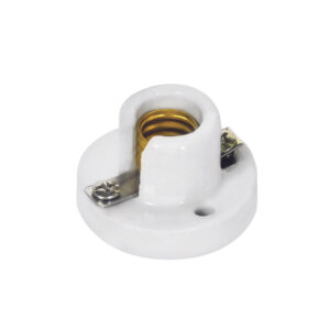 Portalámpara para candil con base E12 de porcelana 3 cm, color blanco Surtek