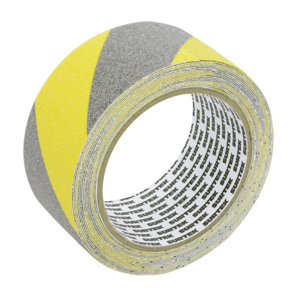 Cinta antiderrapante ancho 48 mm de 5 m, color amarillo/gris Surtek