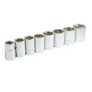 Juego de dados cuadro de 1/2", 6 puntas, en pulgadas, 8 piezas Foy