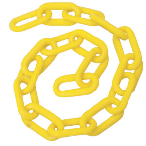 Cadena plástica calibre 6 mm de 25 m, color amarillo Foy