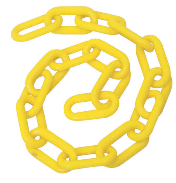 Cadena plástica calibre 6 mm de 25 m, color amarillo Foy