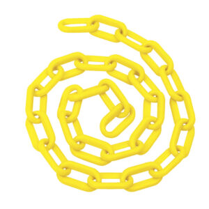 Cadena plástica calibre 8 mm de 25 m, color amarillo Foy