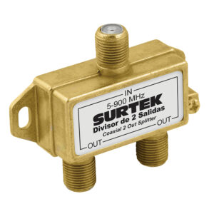 Divisor coaxial , 1 entrada 2 salidas Surtek