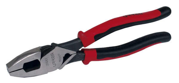 Pinza para electricista con mango bimaterial de 9-3/8" corte lateral con poncha cable alta Urrea