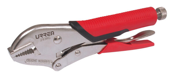 Pinza de presión con mango bimaterial de 10" quijada recta Urrea