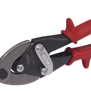 Tijera para hojalatero tipo aviación izquierda con mango rubber grip, 10" Urrea