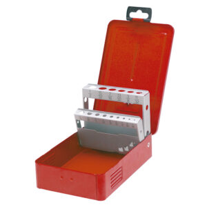 Caja metálica para brocas color rojo 7" x 4" x 2" Urrea