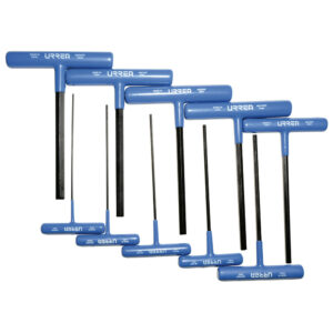 Juego de llaves hexagonales cortas tipo "T" ergonómicas, métricas, 10 piezas en blíster Urrea