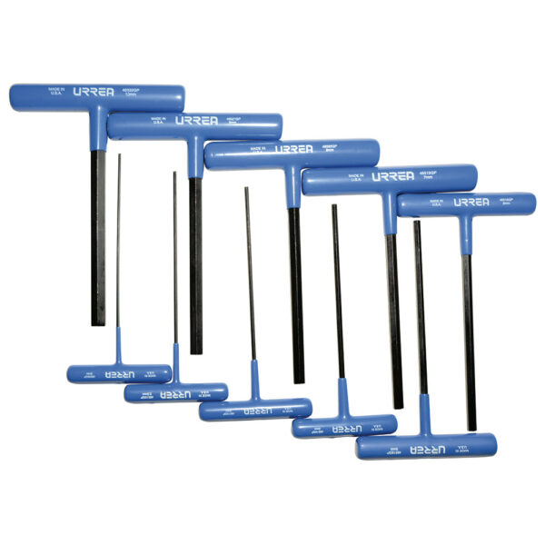 Juego de llaves hexagonales cortas tipo "T" ergonómicas, métricas, 10 piezas en blíster Urrea