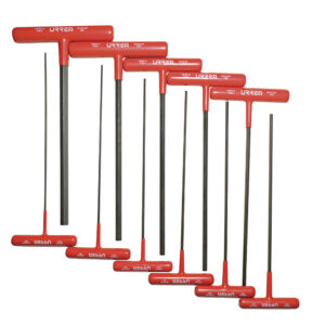 Juego de llaves hexagonales tipo "T" ergonómicas, en pulgadas, 11 piezas en blíster Urrea