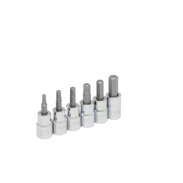 Juego de dados punta hexagonal cuadro de 3/8", métricos, 6 piezas Urrea