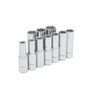 Juego de dados largos cuadro de 1/2", 6 puntas, métricos, 10 piezas Urrea