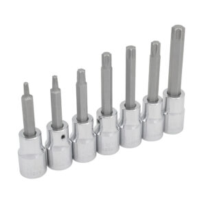 Juego de dados con punta torx cuadro de 1/2", en riel, 7 piezas Urrea
