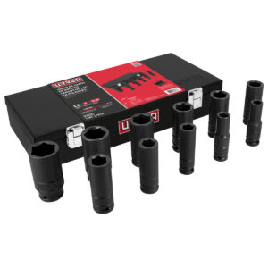 Juego de dados largos de impacto cuadro de 1/2", 6 puntas, en pulgadas, 11 piezas Urrea