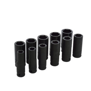 Juego de dados largos de impacto cuadro de 1/2", 6 puntas, en pulgadas, 11 piezas Urrea