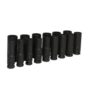 Juego de dados largos de impacto cuadro de 1/2", 6 puntas, métricos, 15 piezas Urrea
