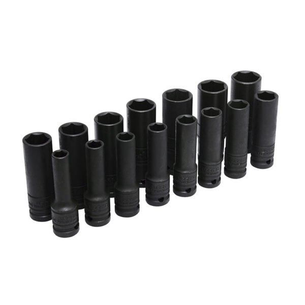 Juego de dados de impacto pared delgada cuadro de 1/2", 6 puntas, métricos, 10pz Urrea