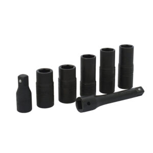 Juego de dados de impacto doble boca cuadro de 1/2" combinados, 6 puntas, 7 piezas Urrea