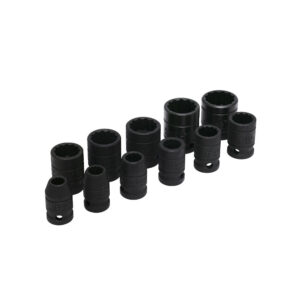 Juego de dados de impacto cuadro de 1/2", 12 puntas, en pulgadas, 11 piezas Urrea