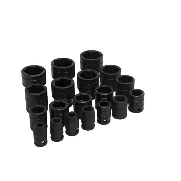 Juego de dados de impacto cuadro de 1/2", 6 puntas, en pulgadas, 19 piezas Urrea