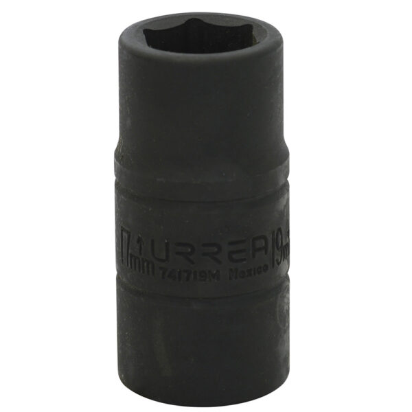 Dado de impacto corto doble boca métrico cuadro de 1/2", 17 x 19 mm Urrea