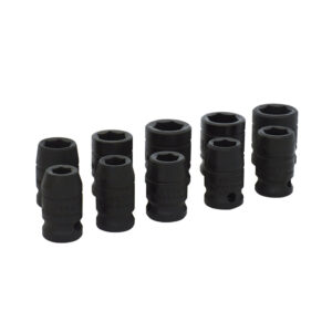 Juego de dados de impacto cuadro de 1/2", 6 puntas, métricos, 10 piezas Urrea
