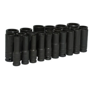 Juego de dados largos de impacto cuadro de 1/2", 6 puntas, métricos, 25 piezas Urrea