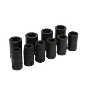 Juego de dados largos de impacto cuadro de 3/4", 6 puntas, en pulgadas, 10 piezas Urrea