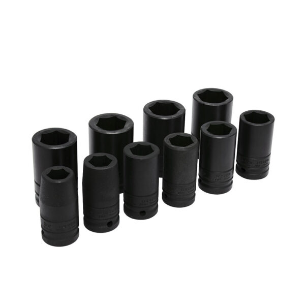 Juego de dados largos de impacto cuadro de 3/4", 6 puntas, en pulgadas, 10 piezas Urrea