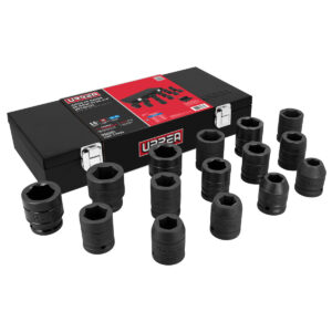 Juego de dados de impacto cuadro de 3/4", 6 puntas, métricos, 15 piezas Urrea